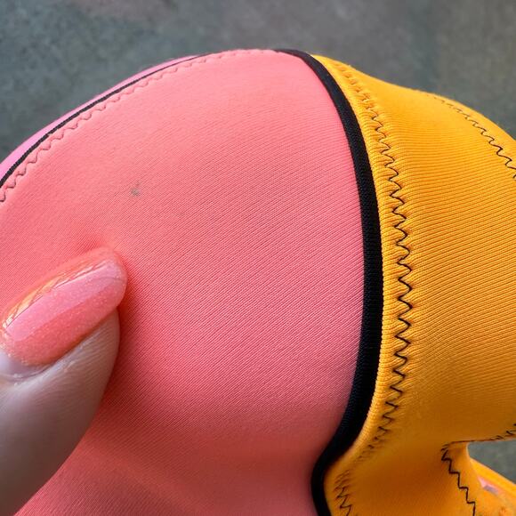 Victoria's Secret 34DD The Flirt Bandeau Bikini Coral Pink Orange Color Block - Picture 5 of 5